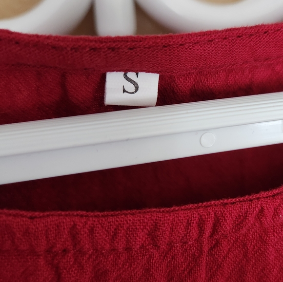 Vivian Han Size Small Red Linen Dress - Picture 2 of 3